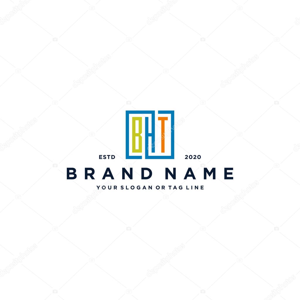 letter BHT square colorful logo design vector template