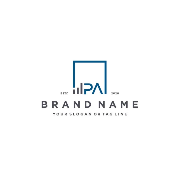 letter PA square logo finance design vector template