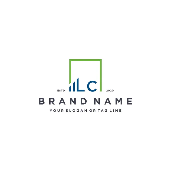字母Lc正方形标志财务设计向量模板 — 图库矢量图片