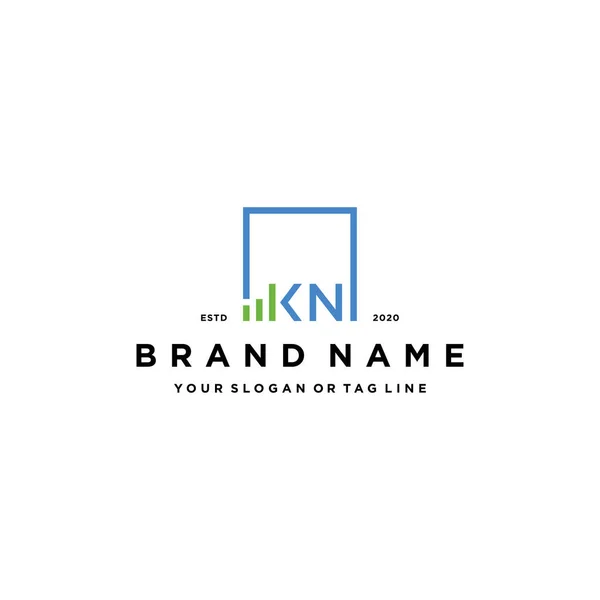 字母Kn正方形标志财务设计向量模板 — 图库矢量图片