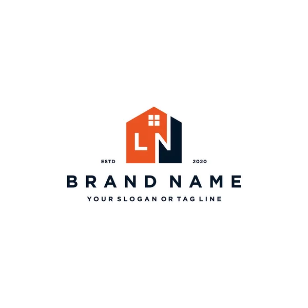 letter LN home logo design vector template