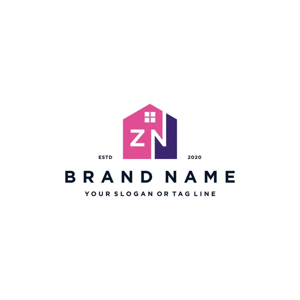 letter ZN home logo design vector template