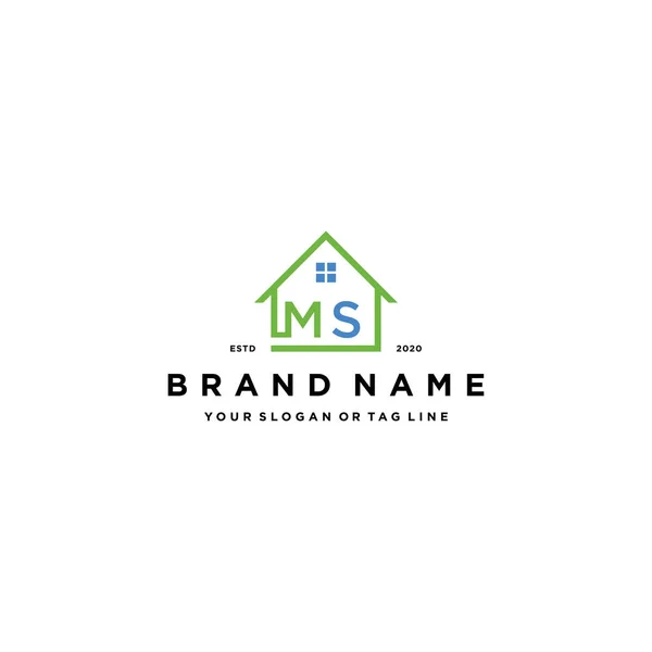 Carta Modelo Vetor Design Logotipo Home —  Vetores de Stock