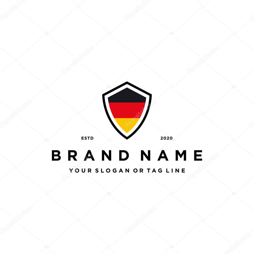German flag shield logo design vector template