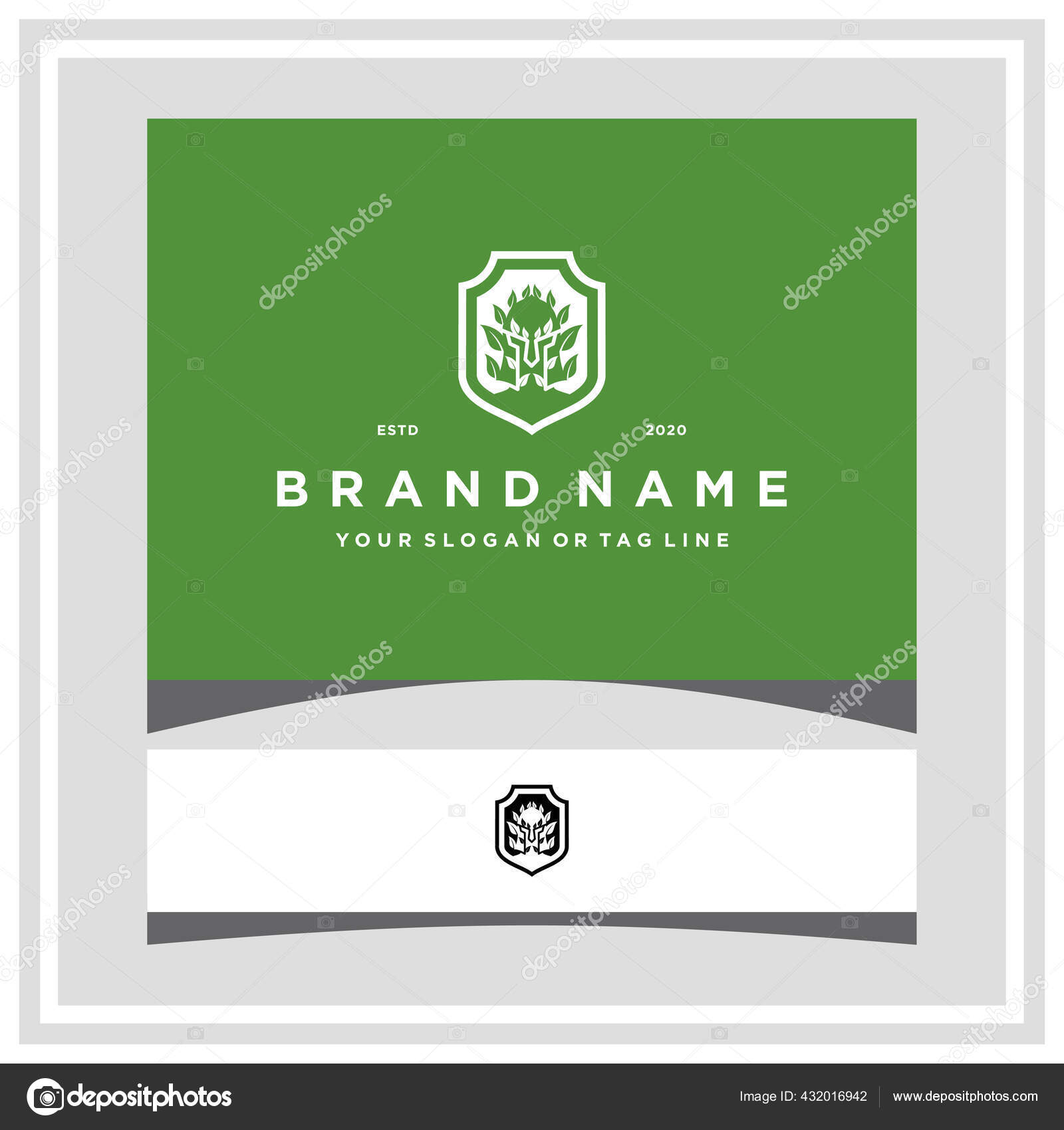 Warrior Leaf Shield Logo Design Vector Template Vector Image By C Udza Vector Stock 432016942