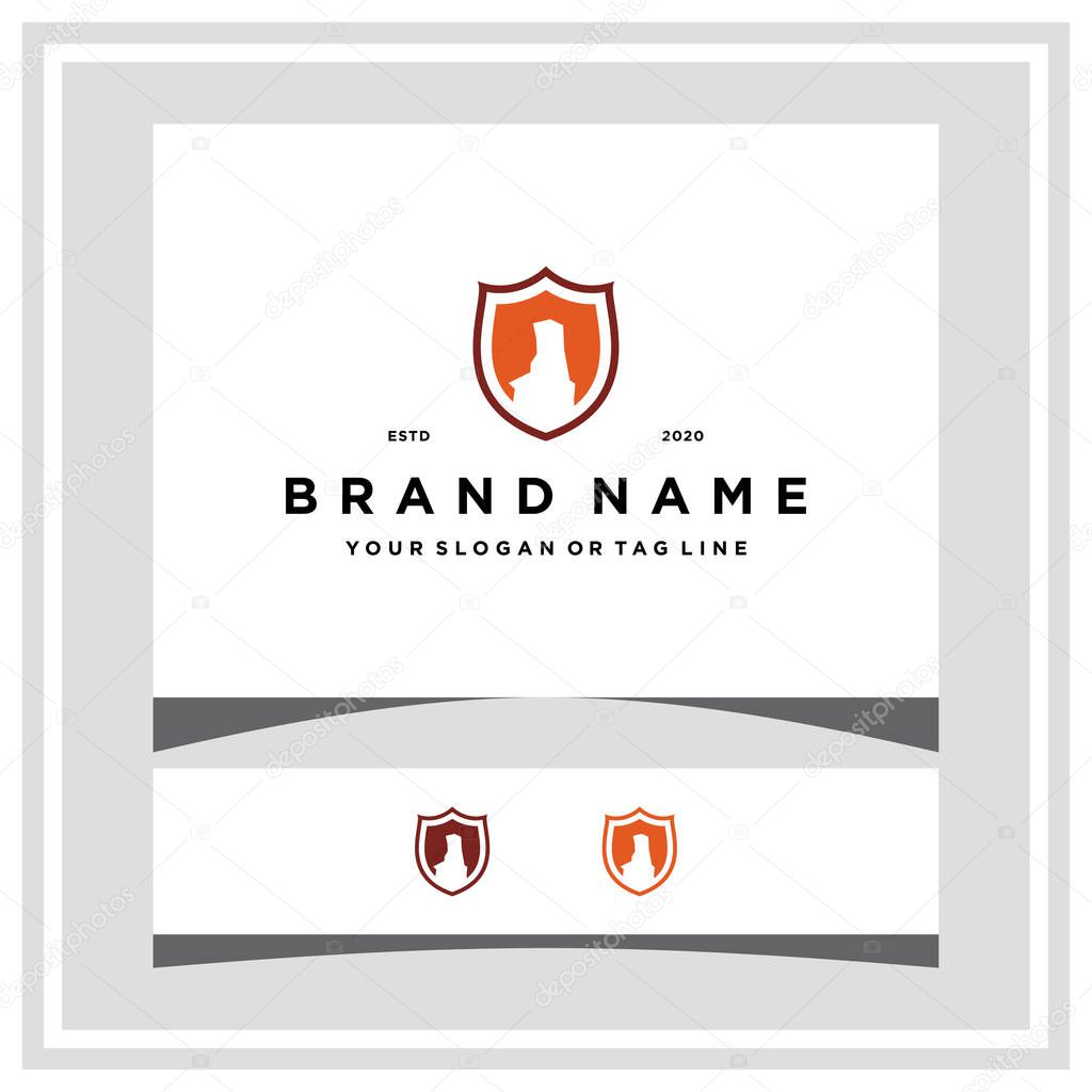 palo duro shield logo design vector template