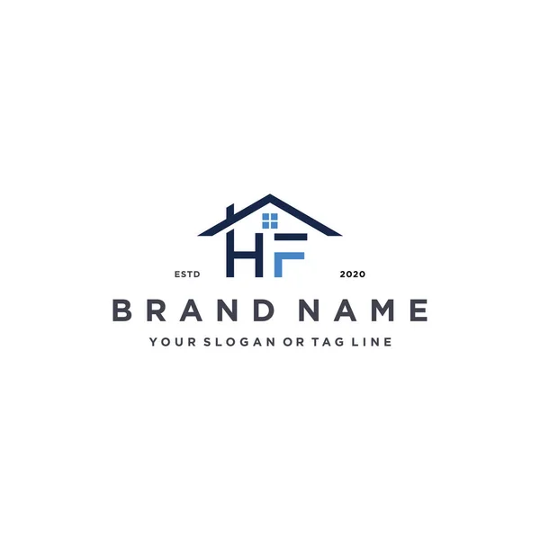 letter HF home logo design vector template