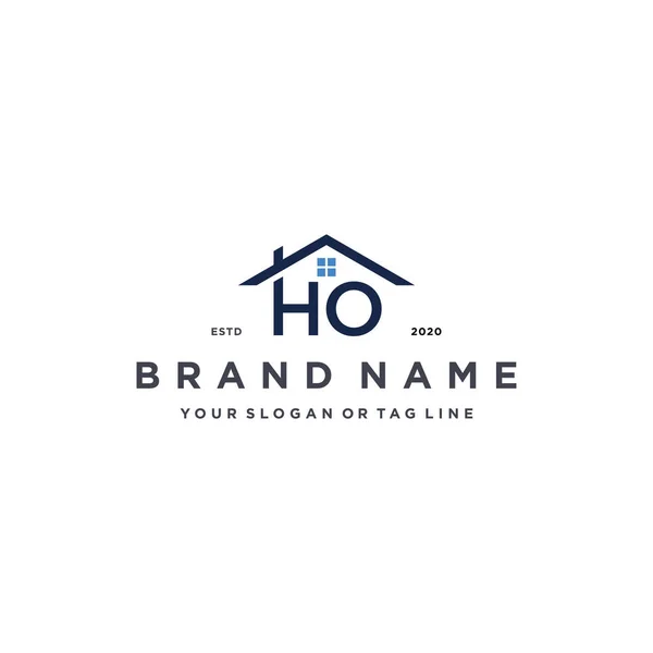 letter HO home logo design vector template