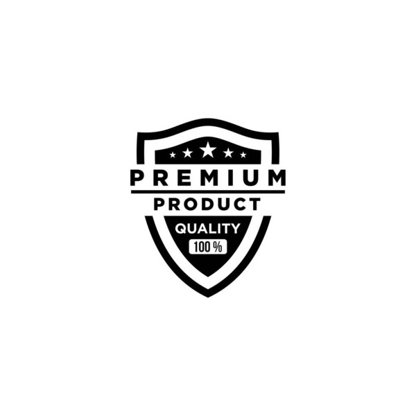 100% premium quality products shield vector template