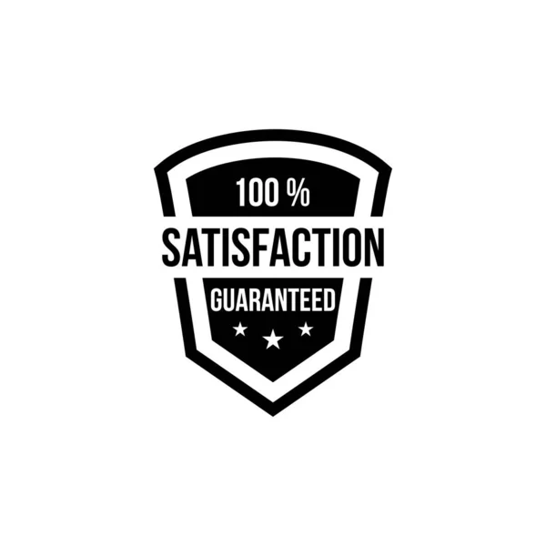 100 Satisfaction Guaranteed Shield Vector Template — Stock Vector