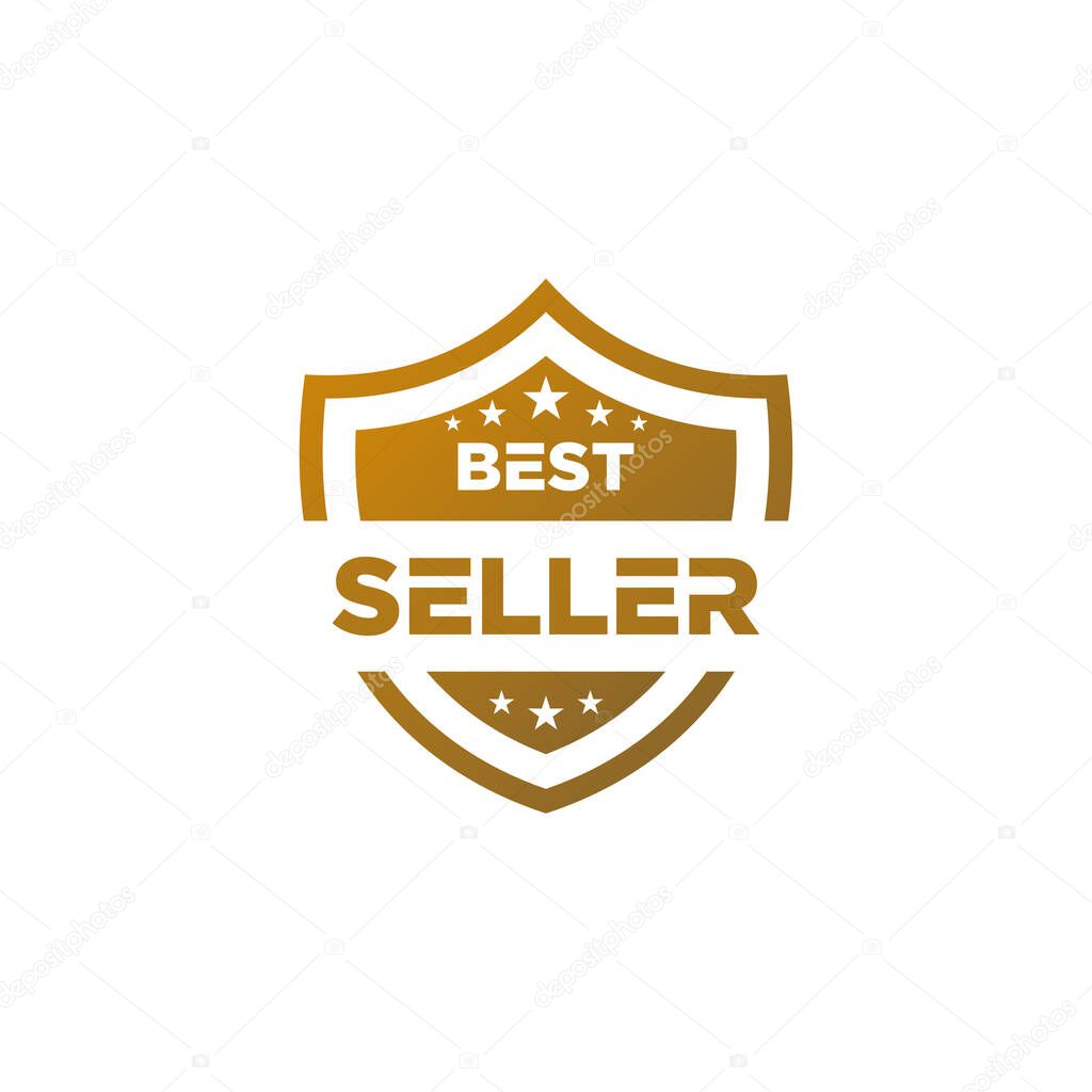 Best seller gold icon shield vector template