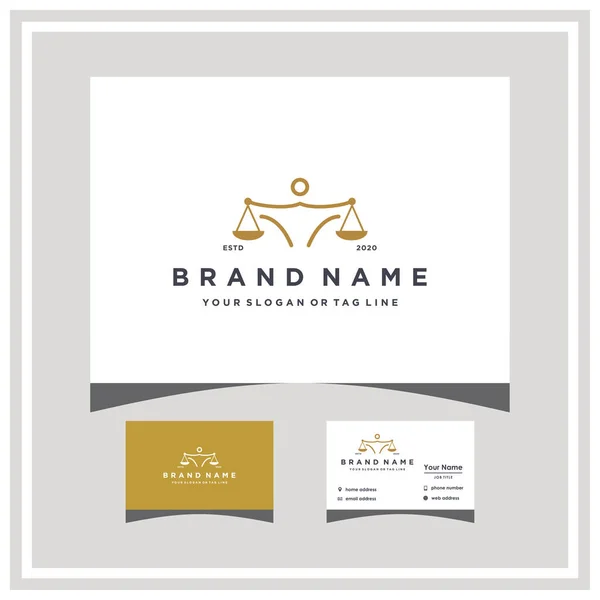 Law People Logo Design Business Card Vector Template — Stock Vector