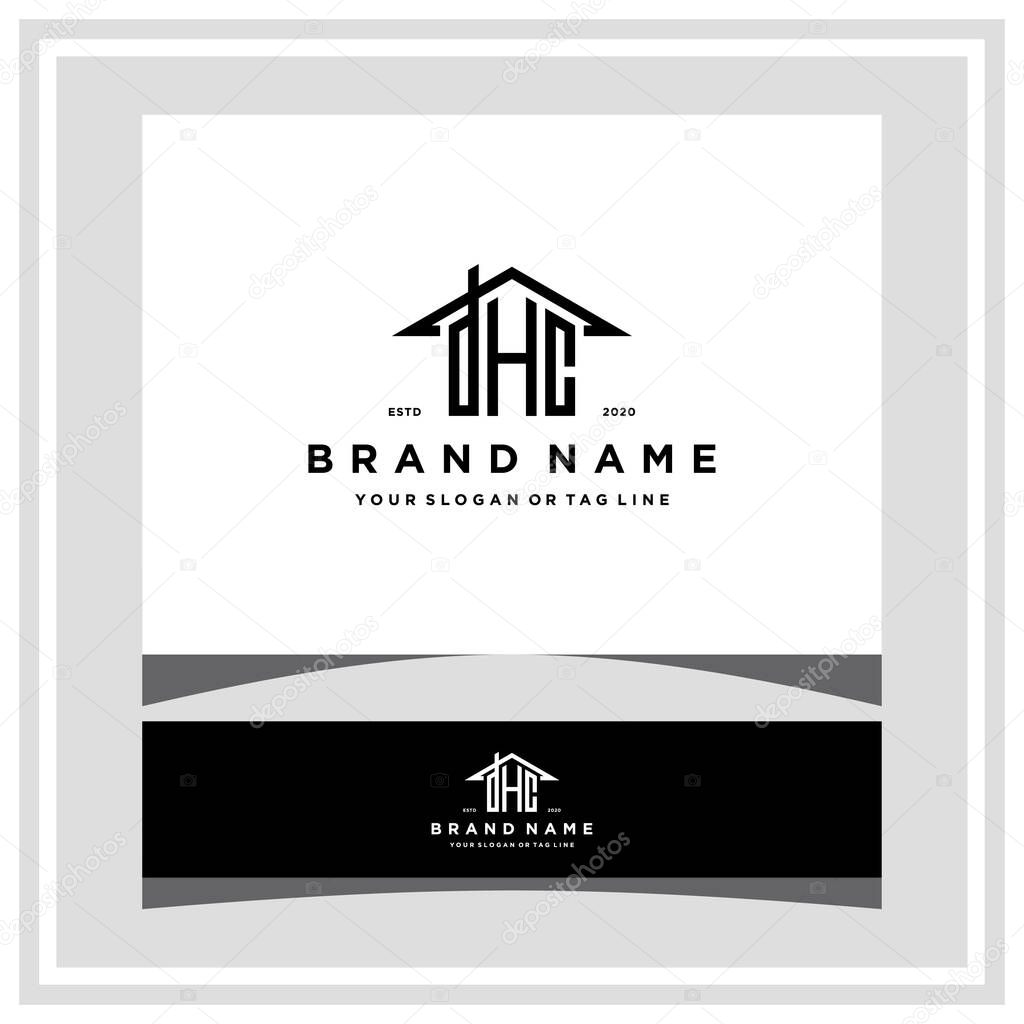 Letter Dhc Home Roof Logo Design And Business Card Vector Template Larastock