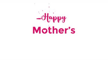 Animasyon Mutlu Anneler Günü Metin 4K Alpha Channel Şeffaf Arkaplan