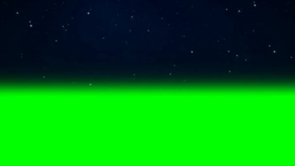 Noční Obloha Zelené Obrazovce — Stock video