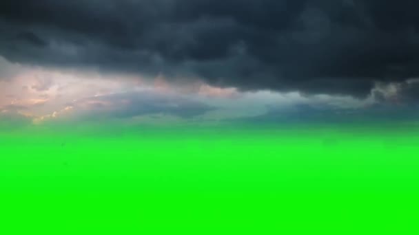 Onweer Groen Scherm Achtergrond — Stockvideo