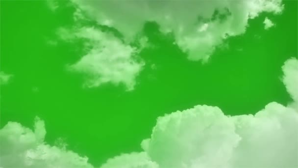 Clouds Moving Green Screen — Stock Video