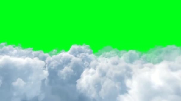 Wolken Ziehen Über Green Screen — Stockvideo