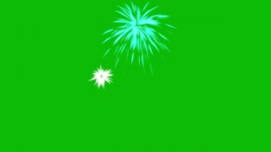 Yeşil Ekran Arkaplanındaki Havai fişekler