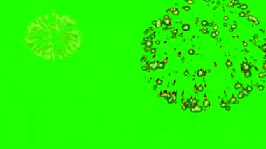 Yeşil Ekran Arkaplanındaki Havai fişekler