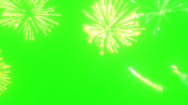 Fuegos Artificiales Sobre Fondo Pantalla Verde — Vídeo de stock