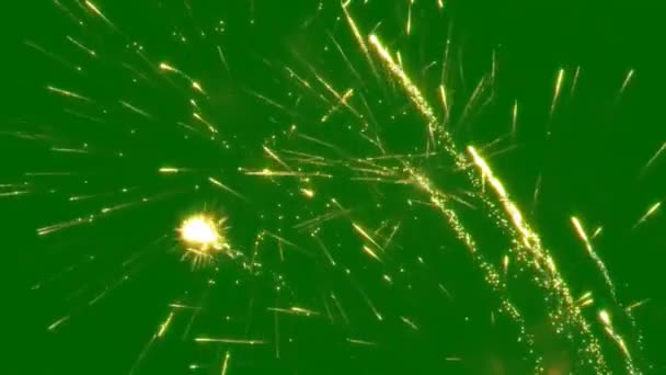 Feuerwerk Auf Der Grünen Leinwand — Stockvideo