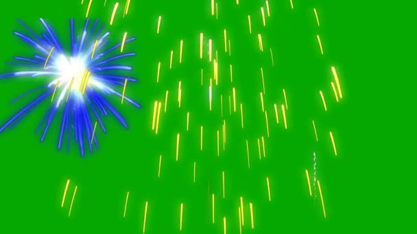 Feuerwerk Auf Der Grünen Leinwand — Stockvideo