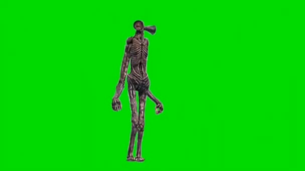 Siren Head Looking Green Screen — Stock Video