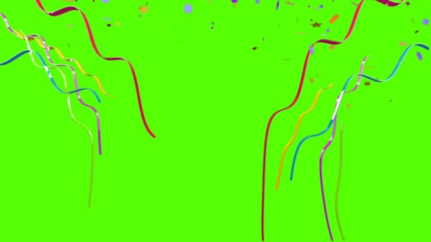 Confetti Cayendo Pantalla Verde — Vídeo de stock