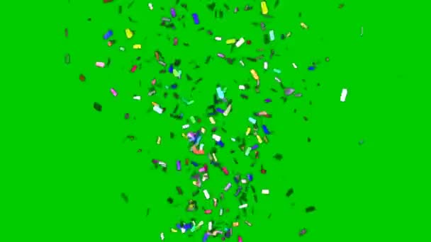 Confetti Falling Green Screen — Stock Video