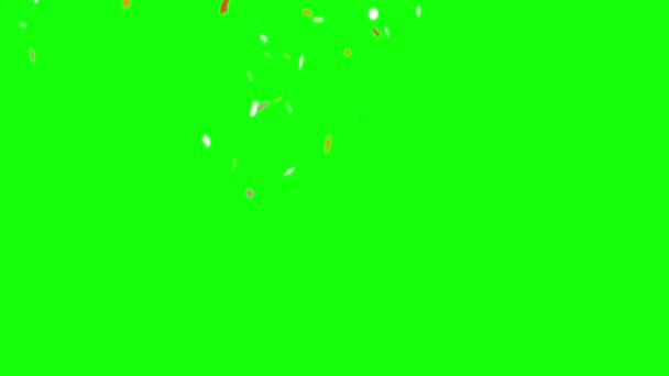 Confetti Falling Green Screen — Stock Video