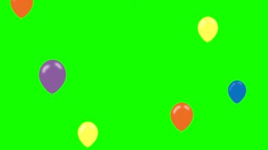 Yeşil Ekranda Uçan Balonlar