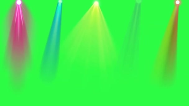 Luzes Disco Tela Verde — Vídeo de Stock