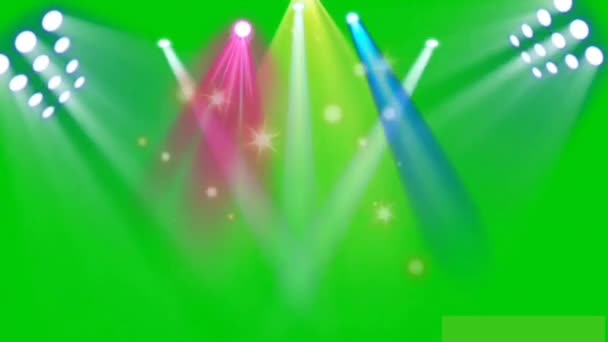 绿色荧幕上的迪斯科灯 — 图库视频影像