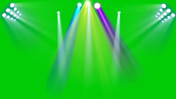 Disco Světla Zelené Obrazovce — Stock video