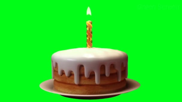 Happy Birthday Auf Green Screen — Stockvideo