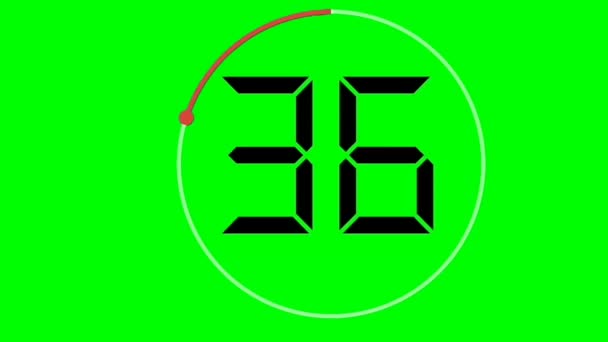 Sekunden Countdown Timer Auf Grünem Bildschirm — Stockvideo