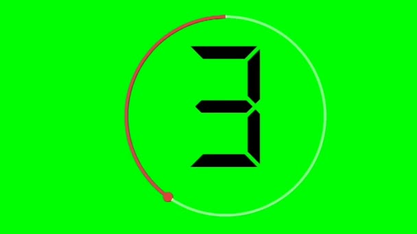 Temporizador Cuenta Regresiva Segundos Pantalla Verde — Vídeo de