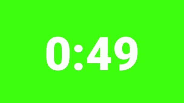 绿色屏幕上的60秒倒数计时器 — 图库视频影像
