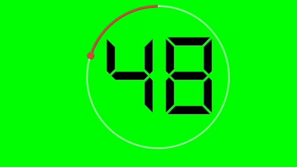 Timer Conto Alla Rovescia Secondi Sullo Schermo Verde — Video Stock