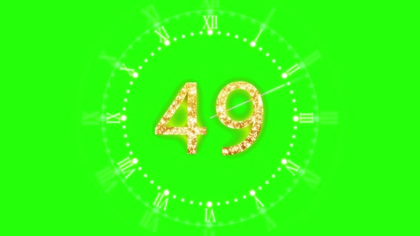 緑の画面上の60秒カウントダウンタイマー — ストック動画