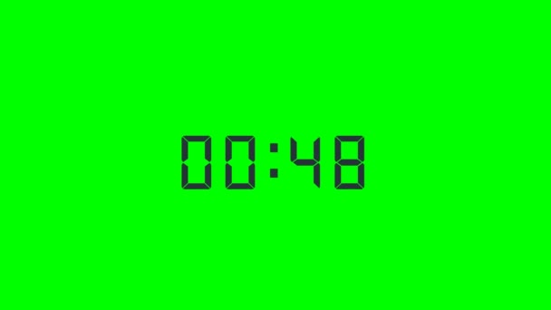 绿色屏幕上的60秒倒数计时器 — 图库视频影像