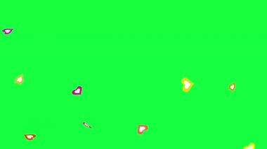 Yeşil Ekranda Uçan Kalpler