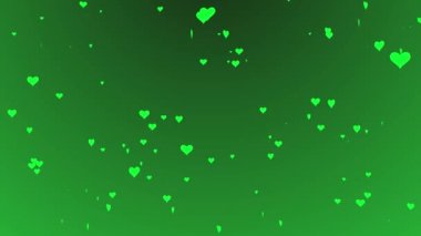 Yeşil Ekranda Uçan Kalpler