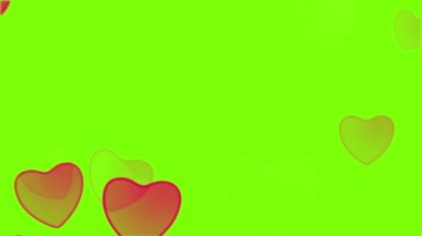 Yeşil Ekranda Uçan Kalpler