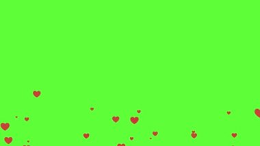 Yeşil Ekranda Uçan Kalpler