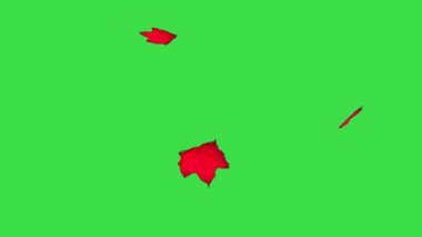 Yeşil Ekranda Sonbahar Yaprakları Düşüyor