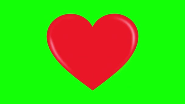 Heart Effect Green Screen — Stock Video