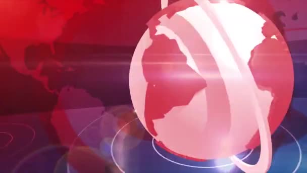 Dijital Dünya Haritası Haber Giriş Arkaplanı — Stok video