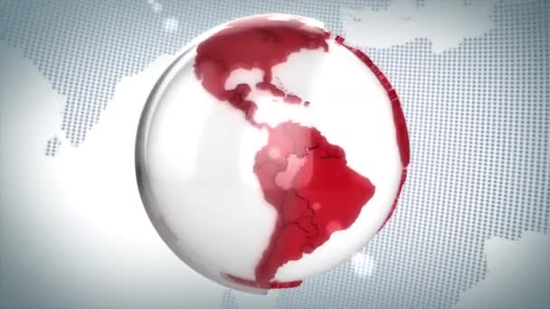 Digitale Wereldkaart Nieuws Intro Achtergrond — Stockvideo